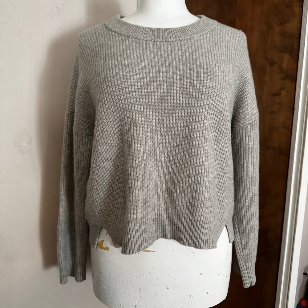 Outerknown Recycled Cashmere Gray Crew Neck Sweater
